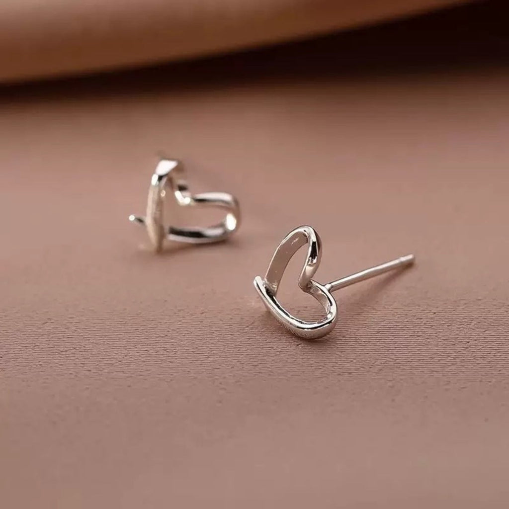 Heart-Shaped Stud Earrings