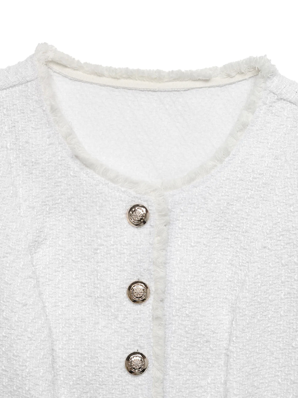 Textured Button-Front Vest with Raw Edge