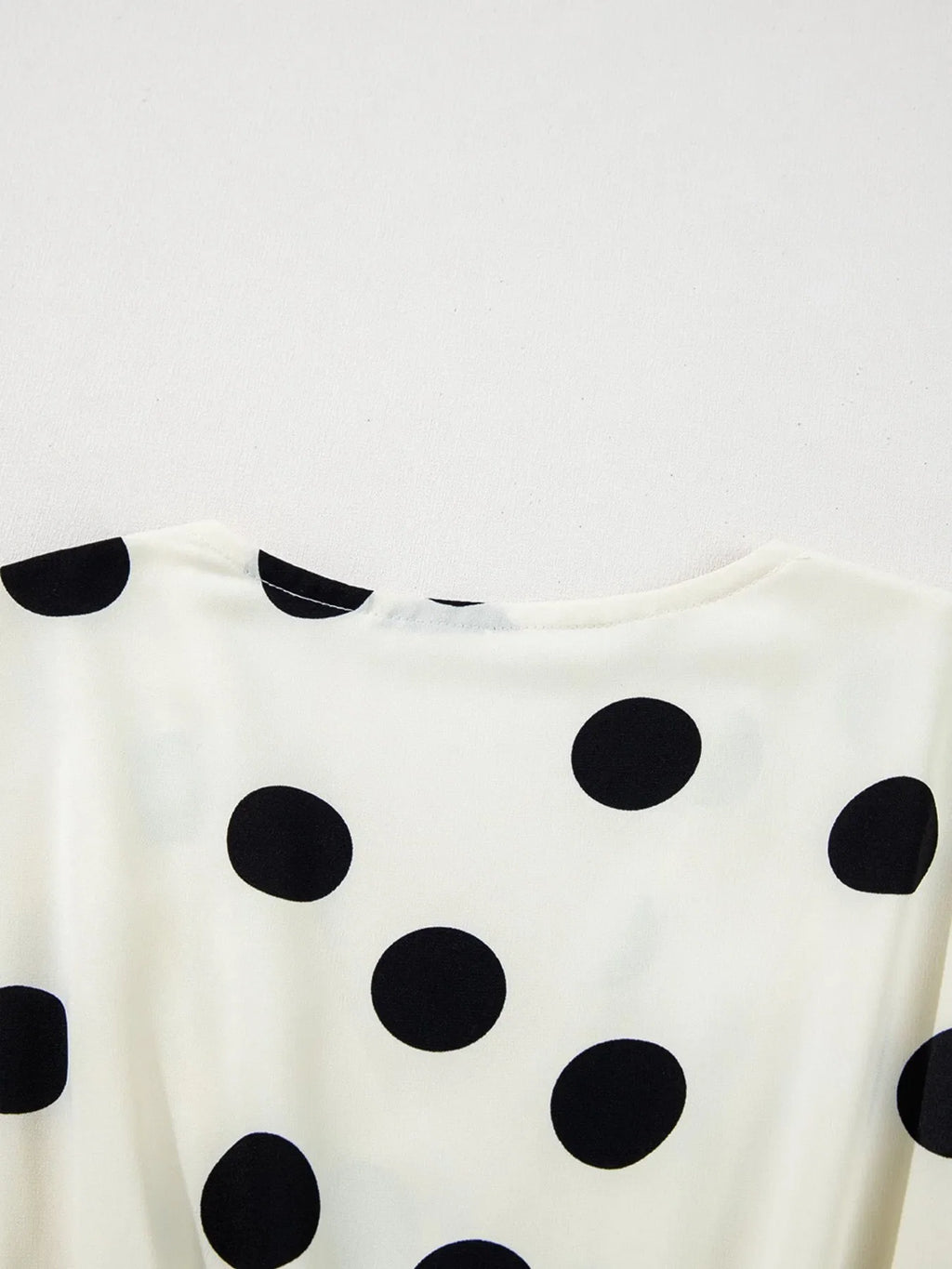 Polka Dot Surplice Puff Sleeve Mini Dress