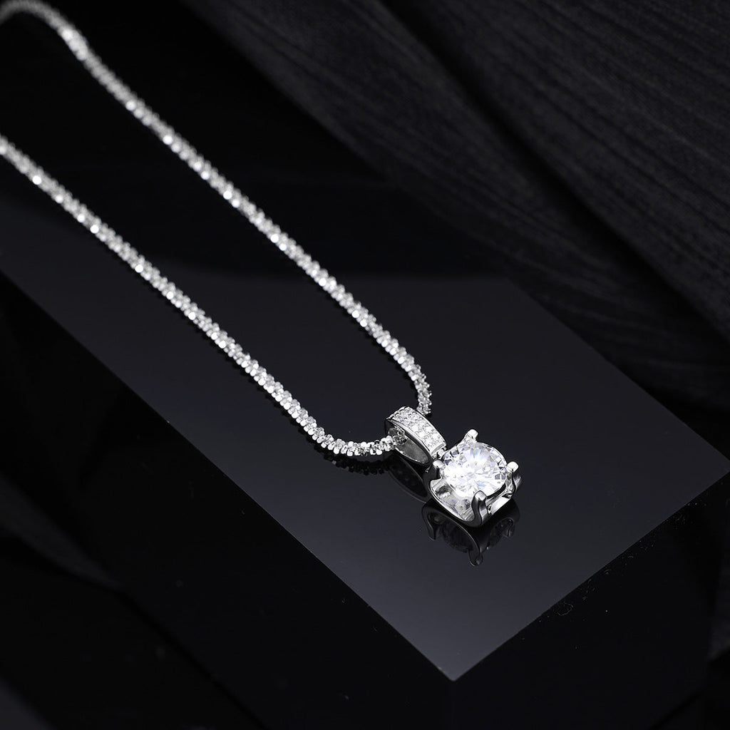 925 Sterling Silver Zircon Pendant Necklace