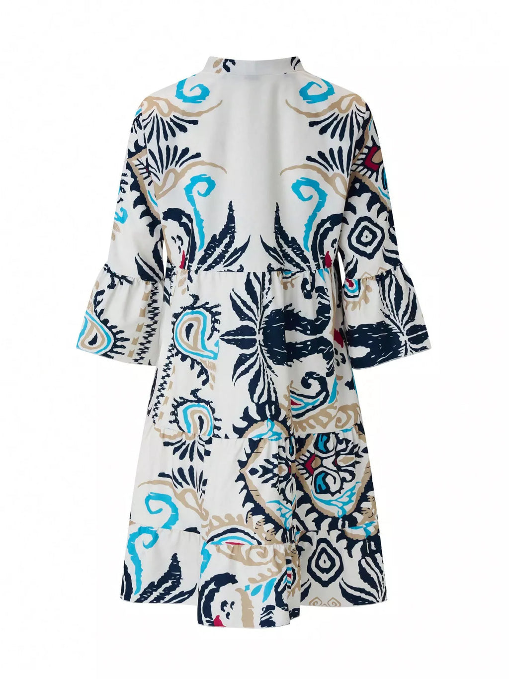 Bohemian Print Tiered Mini Dress