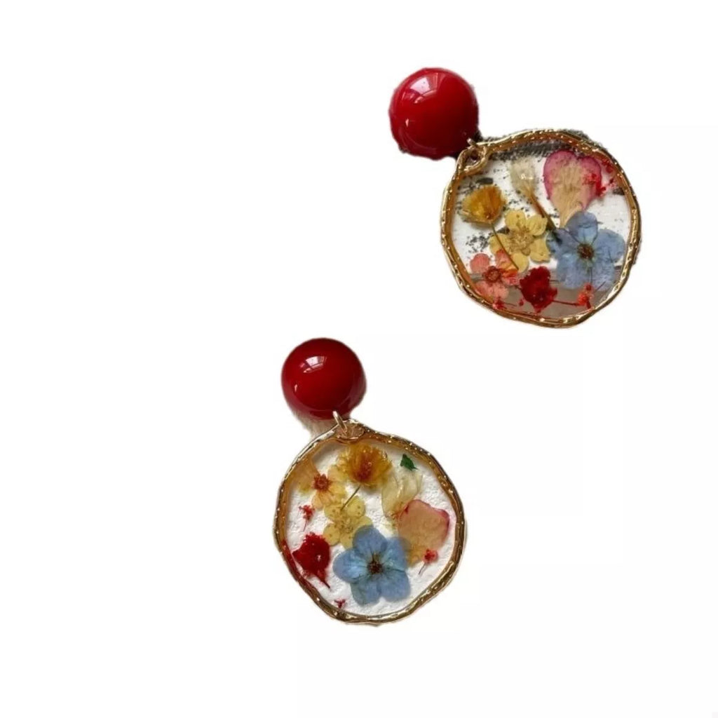 18K Gold-Plated Flower Dangle Earrings
