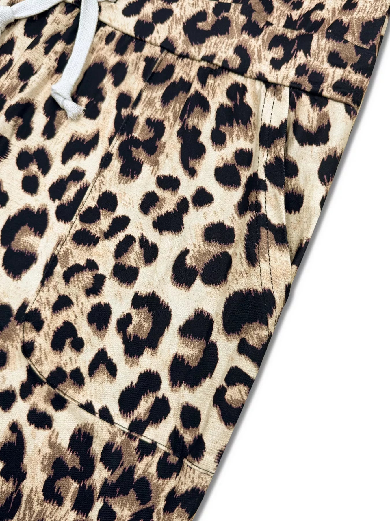Leopard Print One-Shoulder Top and Pants Set