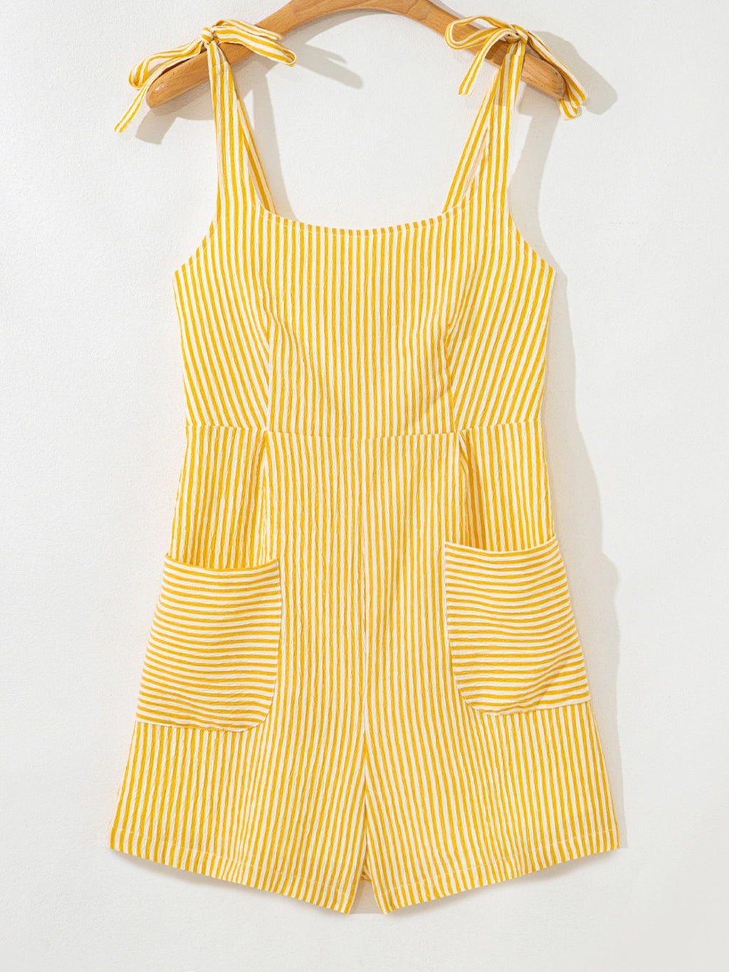 Striped Tie-Shoulder Casual Romper