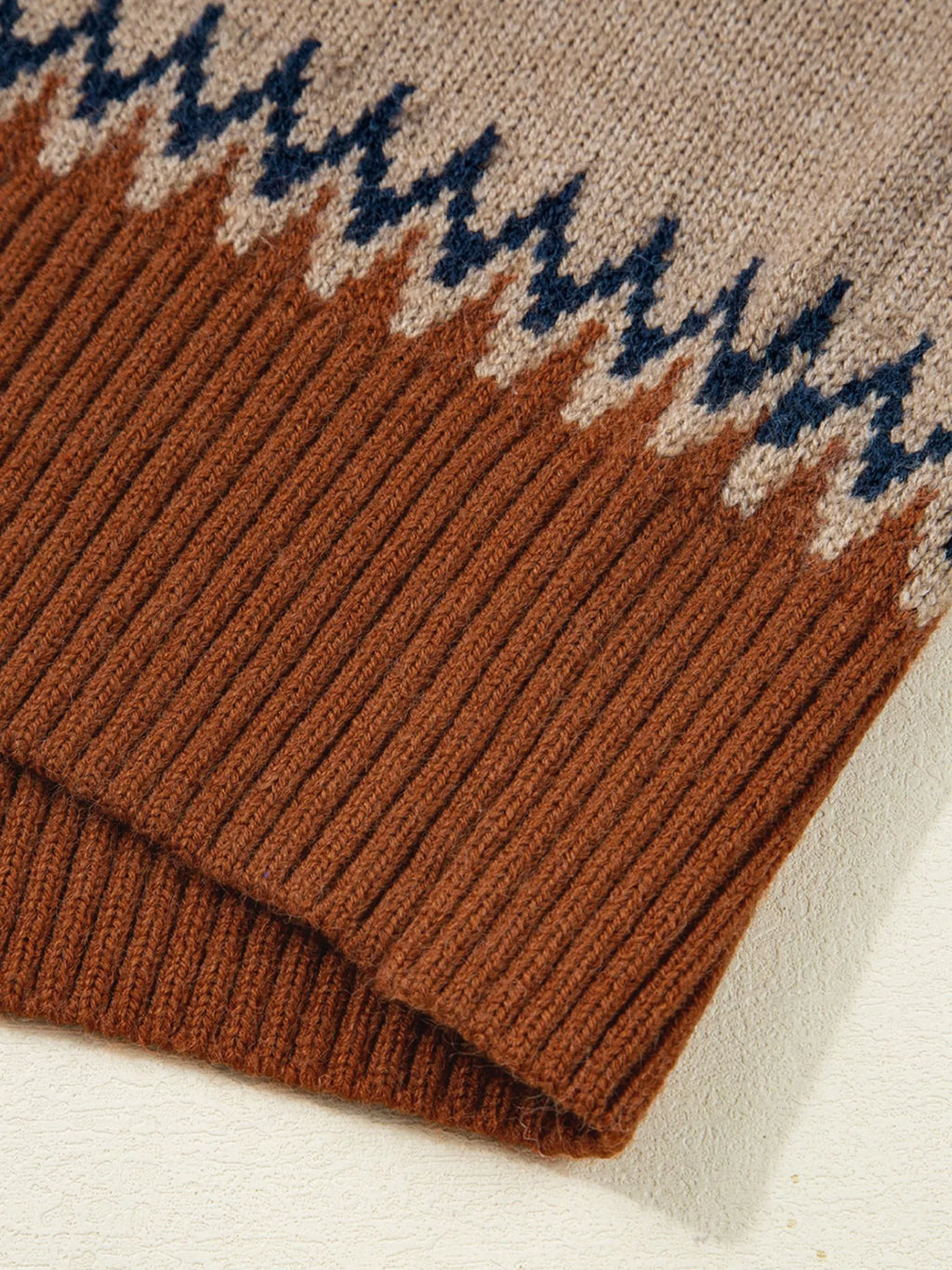 Color Block Crew Neck Sweater