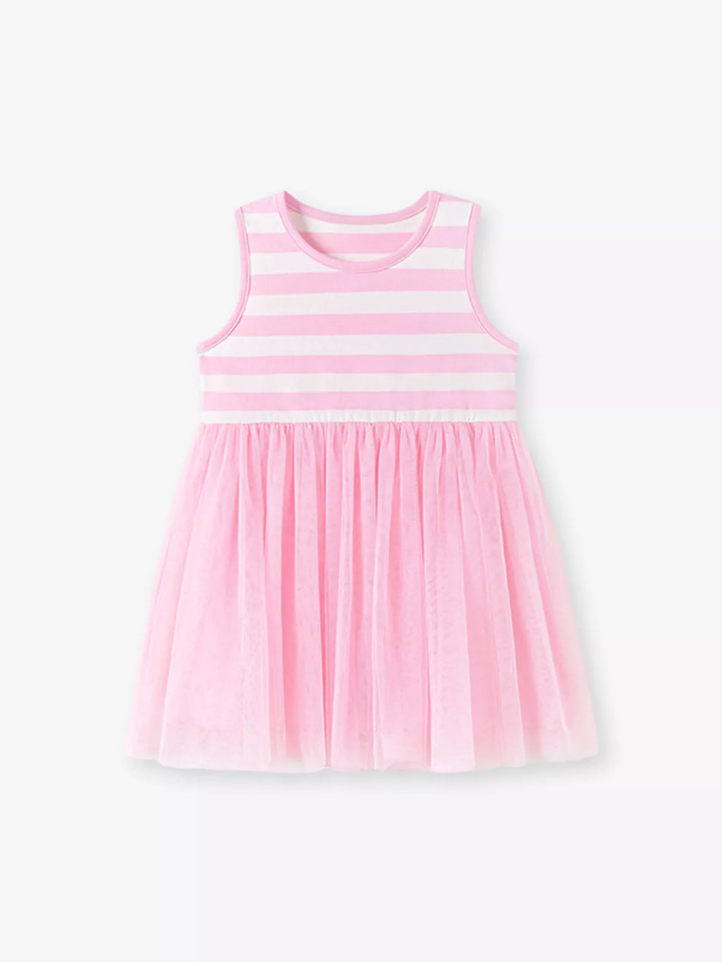 Children's Striped Sleeveless Tulle Dress