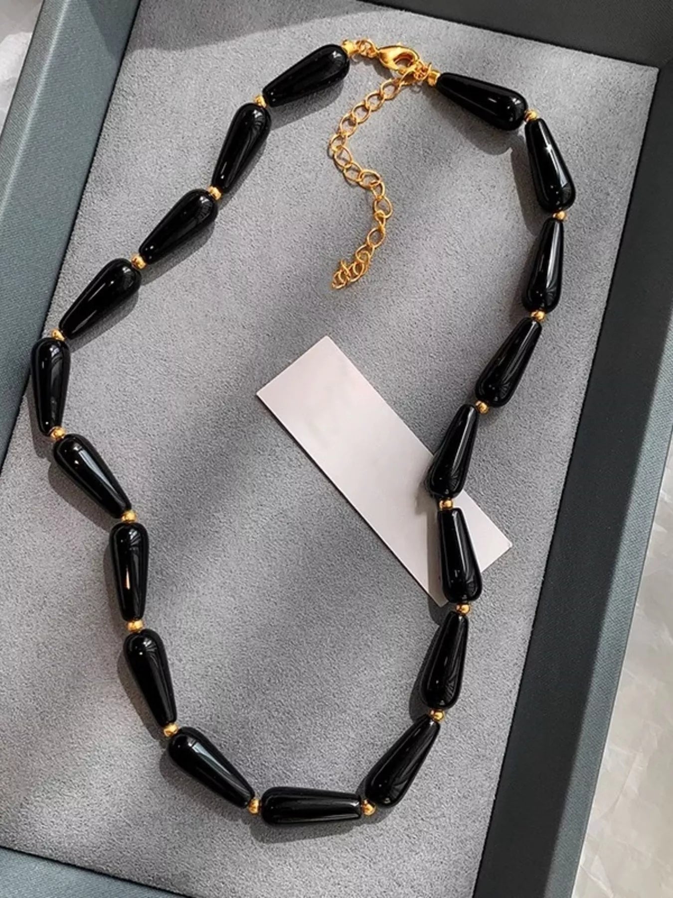 Alloy Teardrop Adjustable Necklace