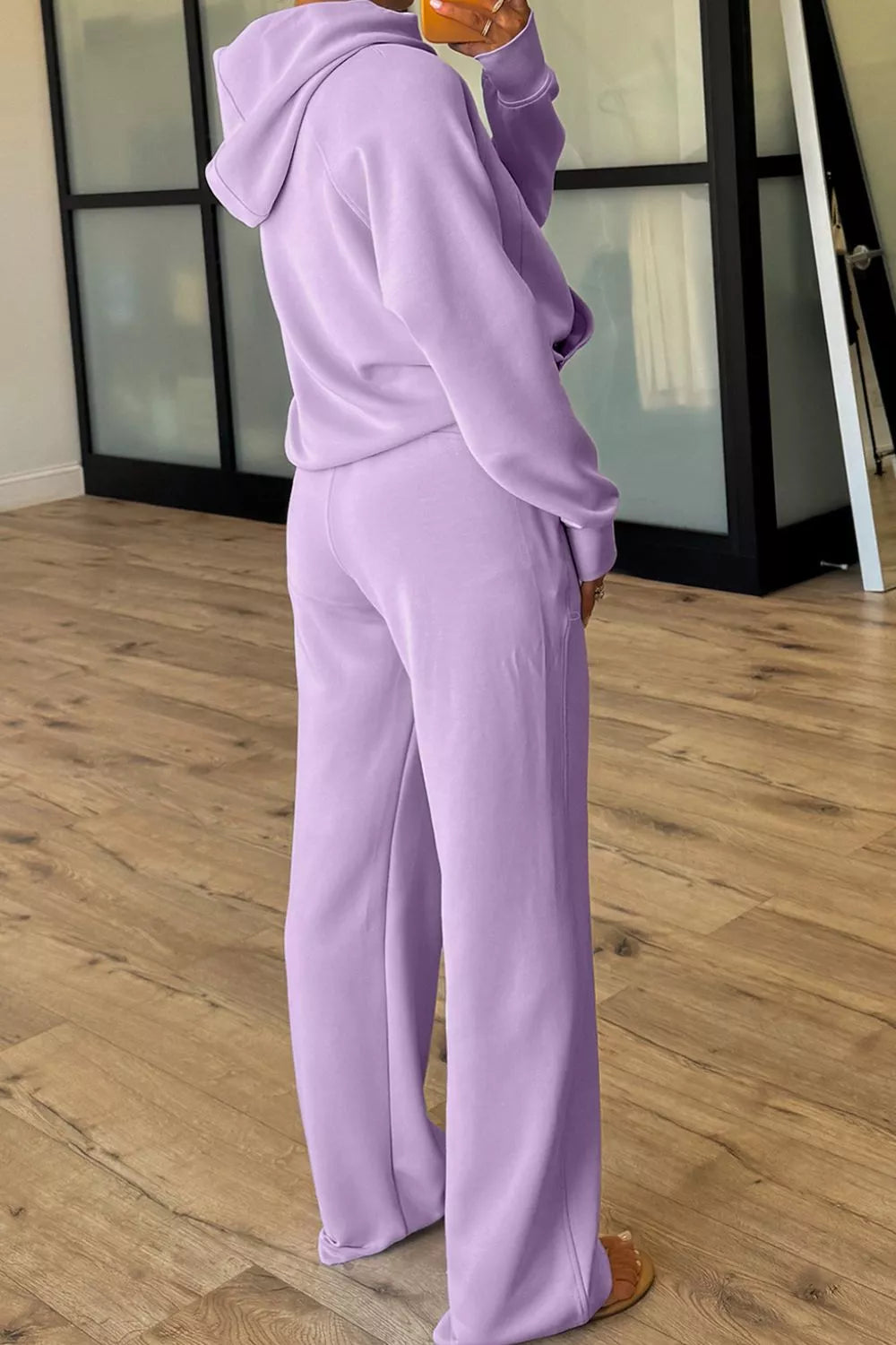 Half Sleeve Kangaroo Pocket Hoodie and Pants Set
