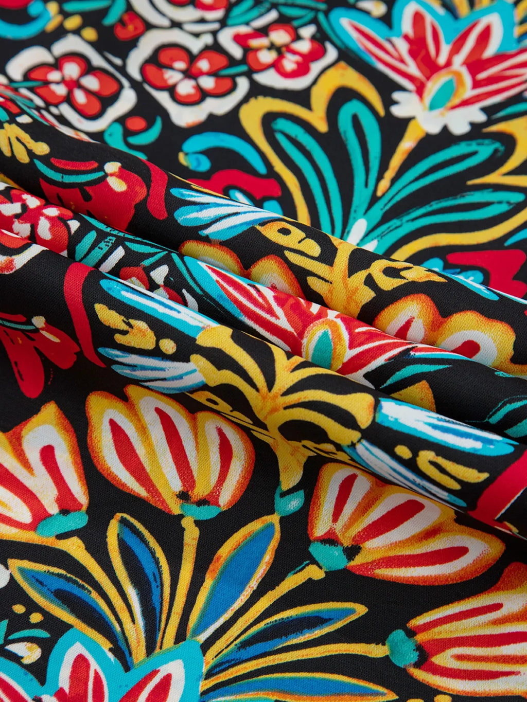 Floral Print Thin Straps High Waist Maxi Dress
