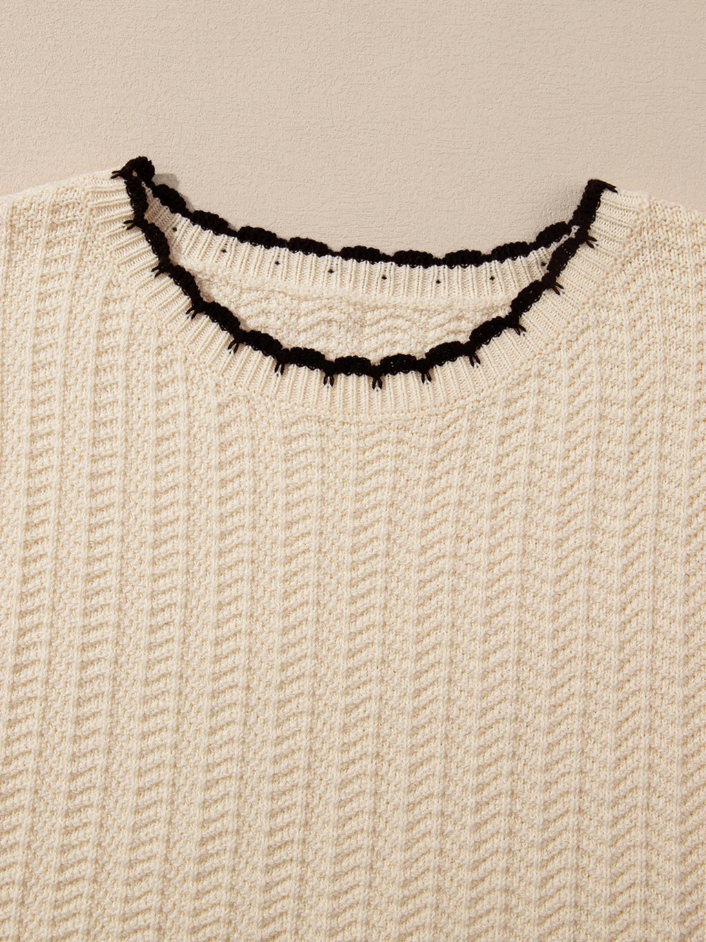 Contrast Trim Boxy Fit Sweater Vest