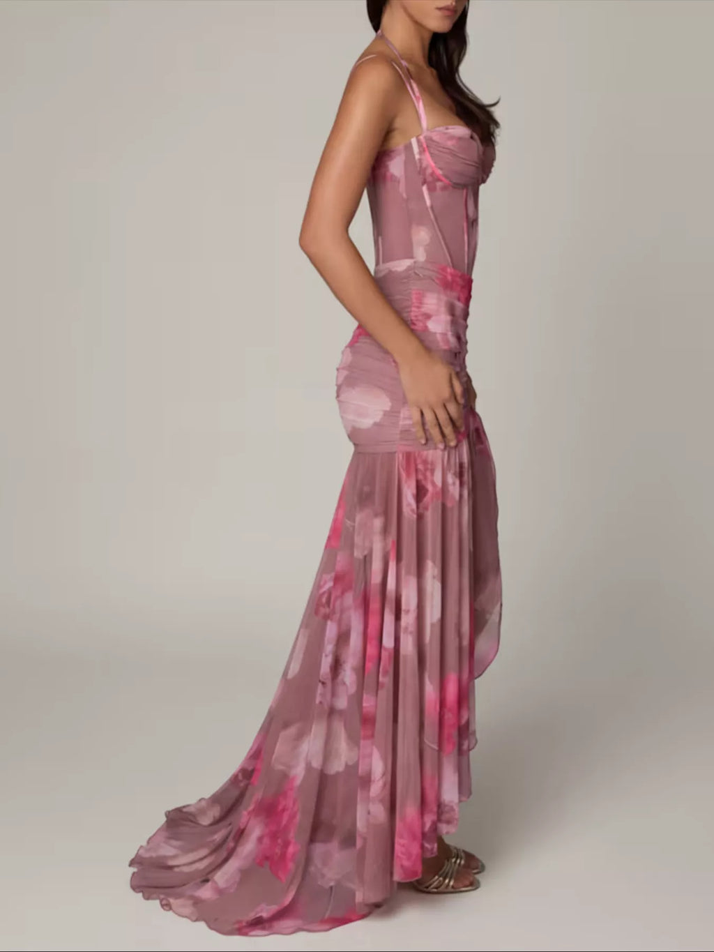 Sweetheart Neck Slit Maxi Dress