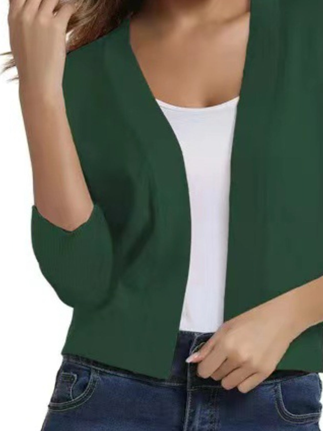 Viscose Blend Open Front Cardigan