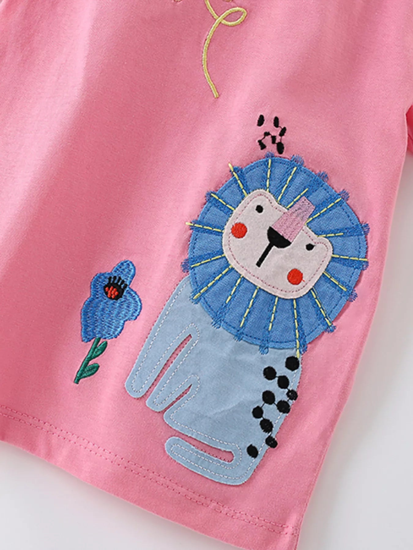 Children's Cute Cartoon Embroidered Short Sleeve T-Shirt