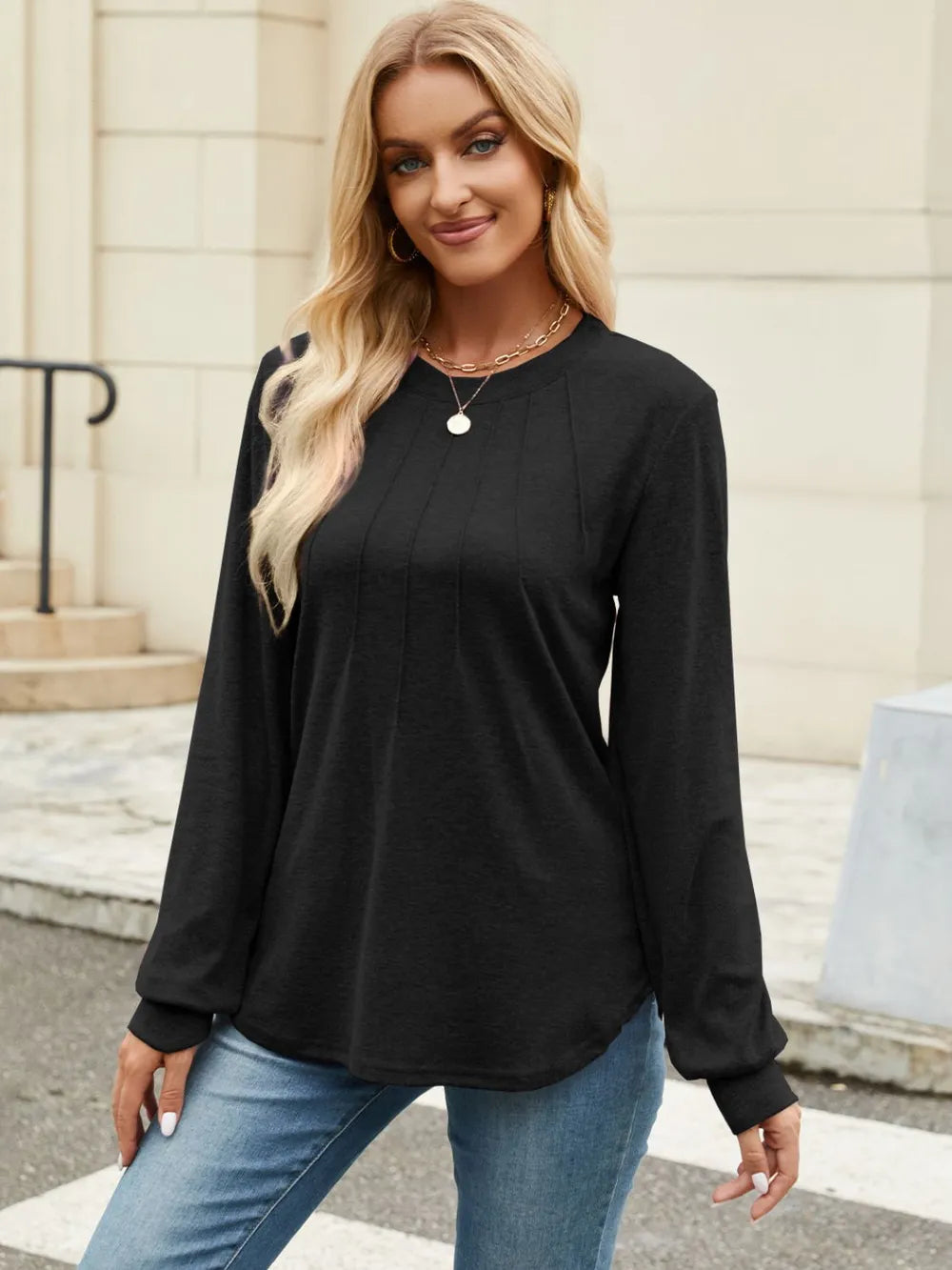 Round Neck Long Sleeve T-Shirt