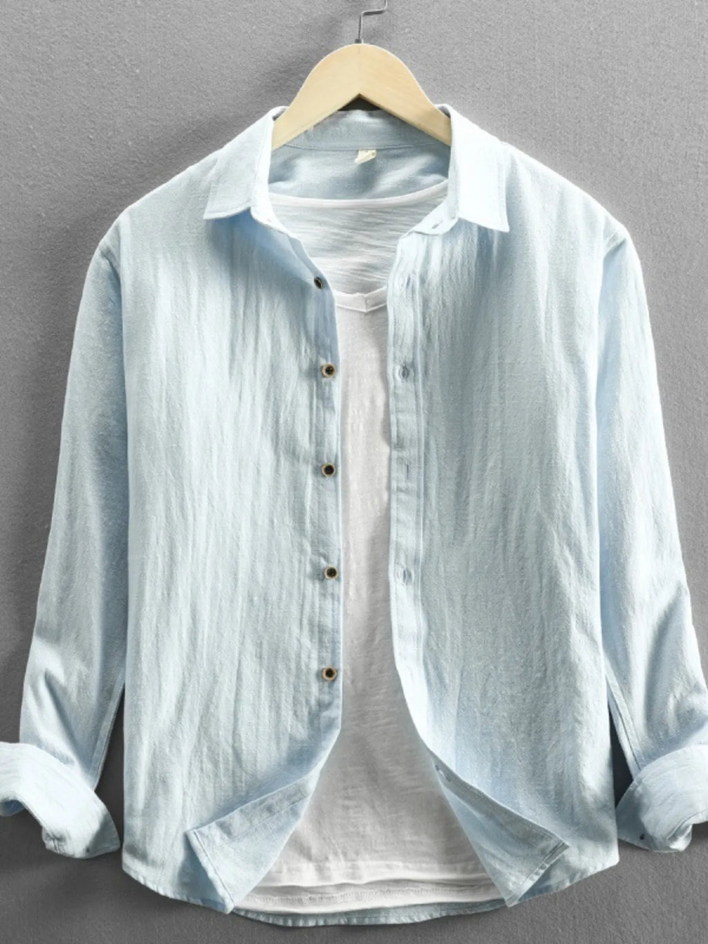 Men's Plus Size Button-Up Long Sleeve Shirt