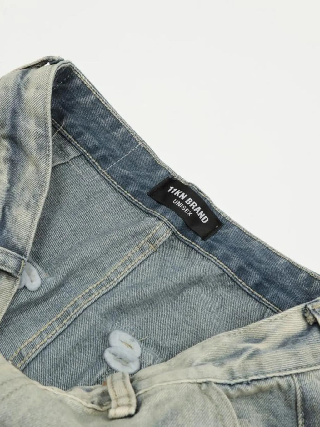 Men's Washed Multi-Pocket Straight Cargo Jeans