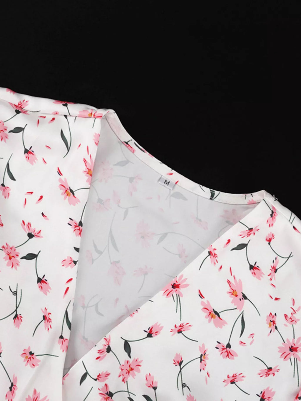 Floral Print V-Neck Flutter Sleeves Midi Dress