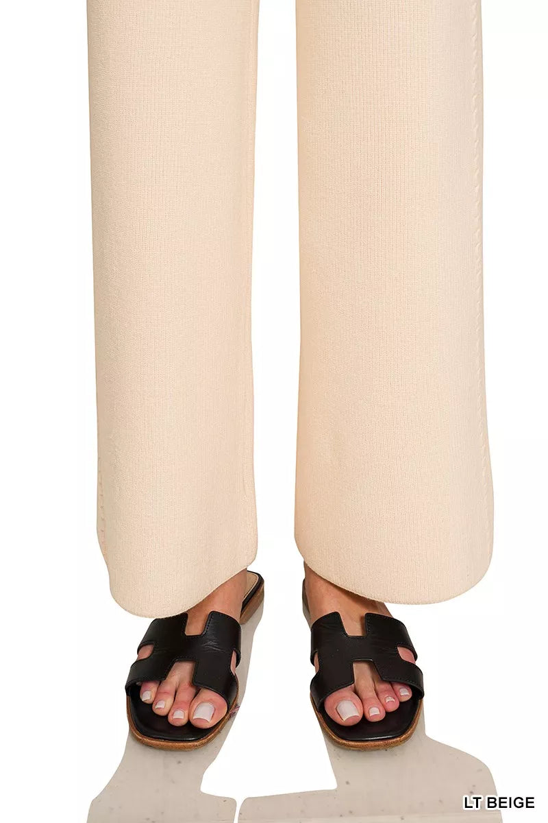 Zenana Viscose Round Neck Top & Pants Set