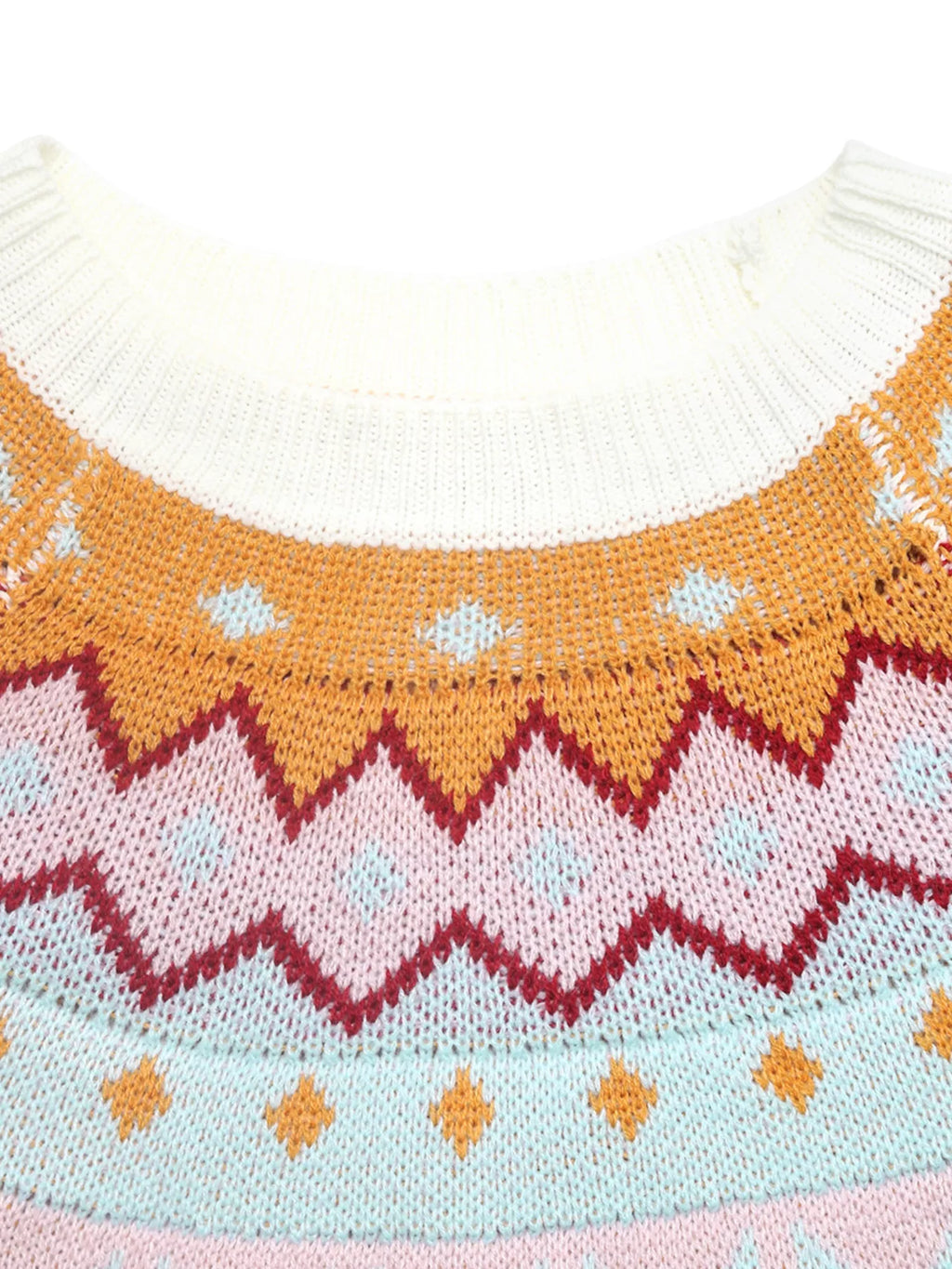Geometric Round Neck Long Sleeve Sweater