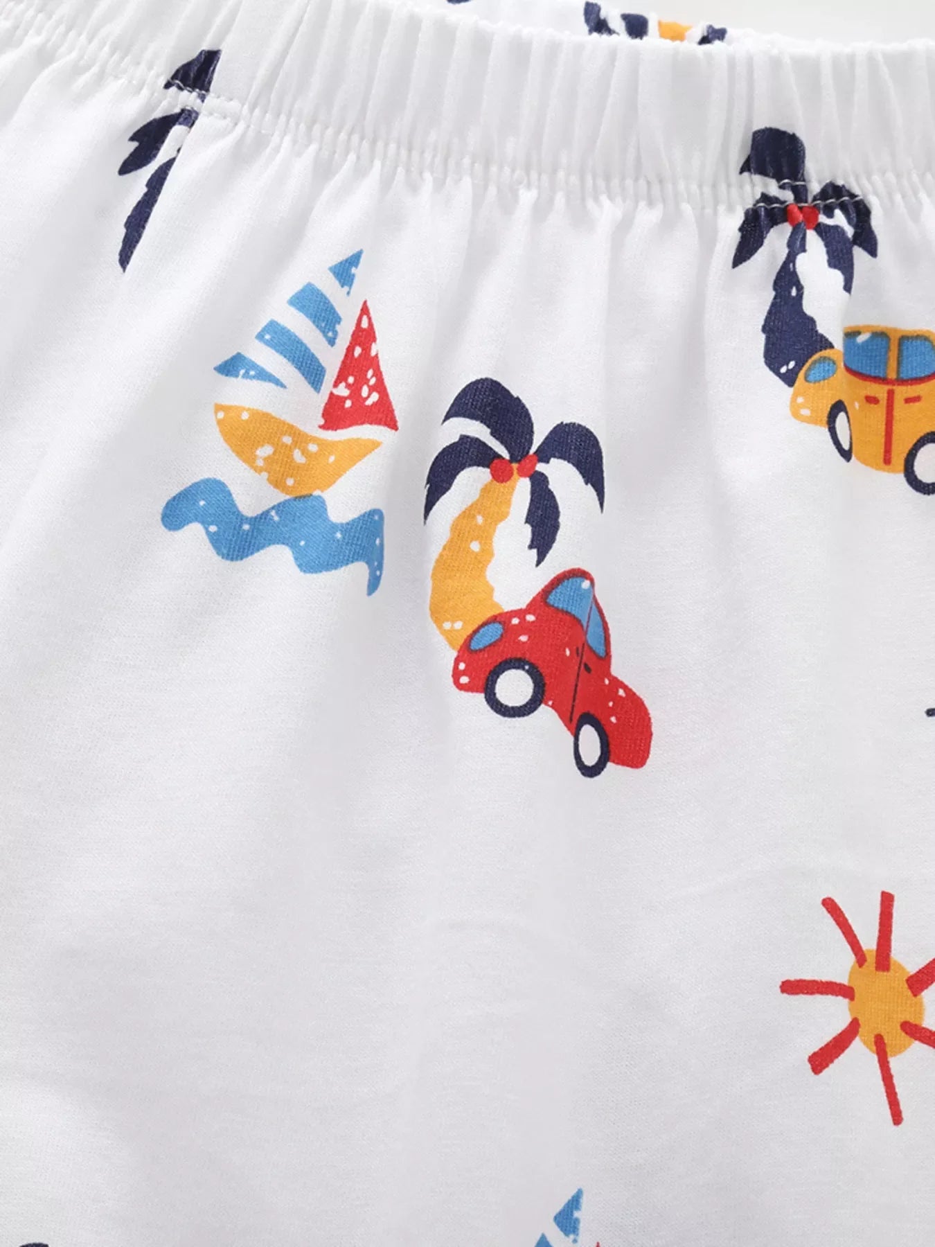 Children's Printed Round Neck Tee and Shorts Set