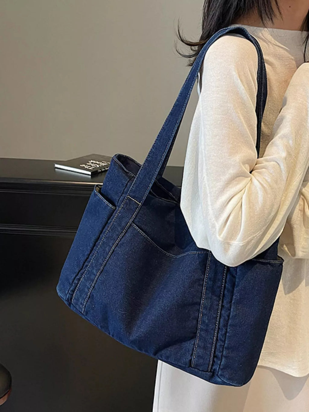 Denim Tote Shoulder Bag