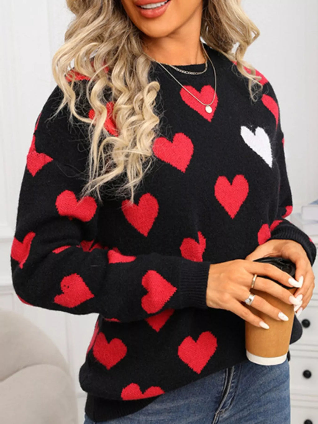 Valentine's Day Heart Crew Neck Sweater
