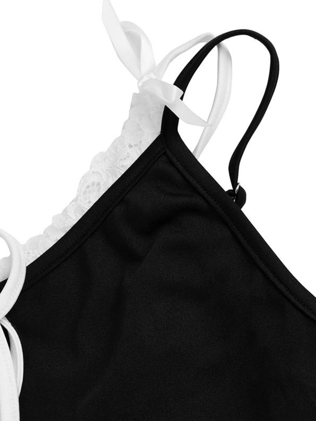 Lace Trim Tie-Front Capri Jumpsuit
