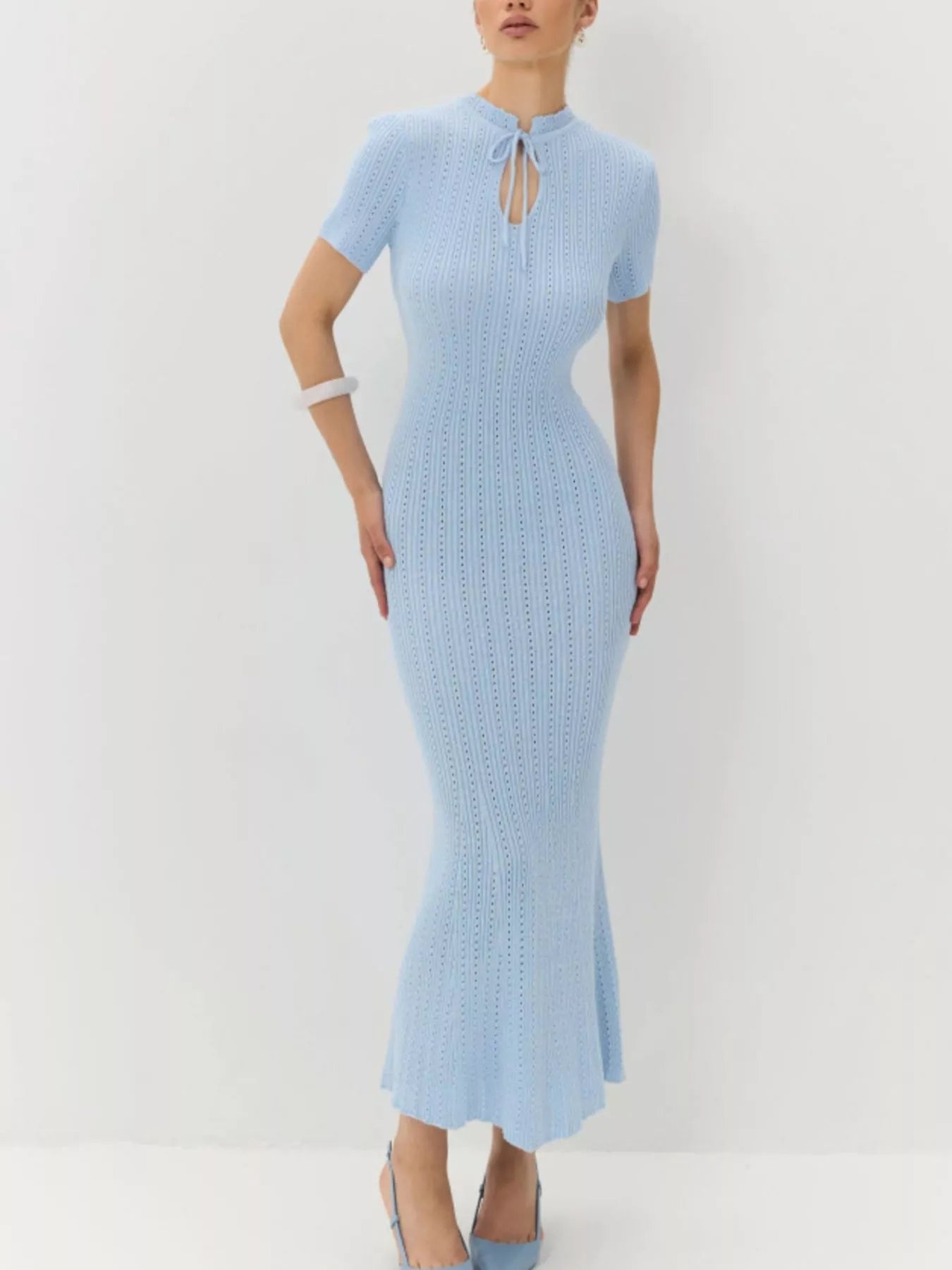 Short Sleeve Knitted Mermaid Dress
