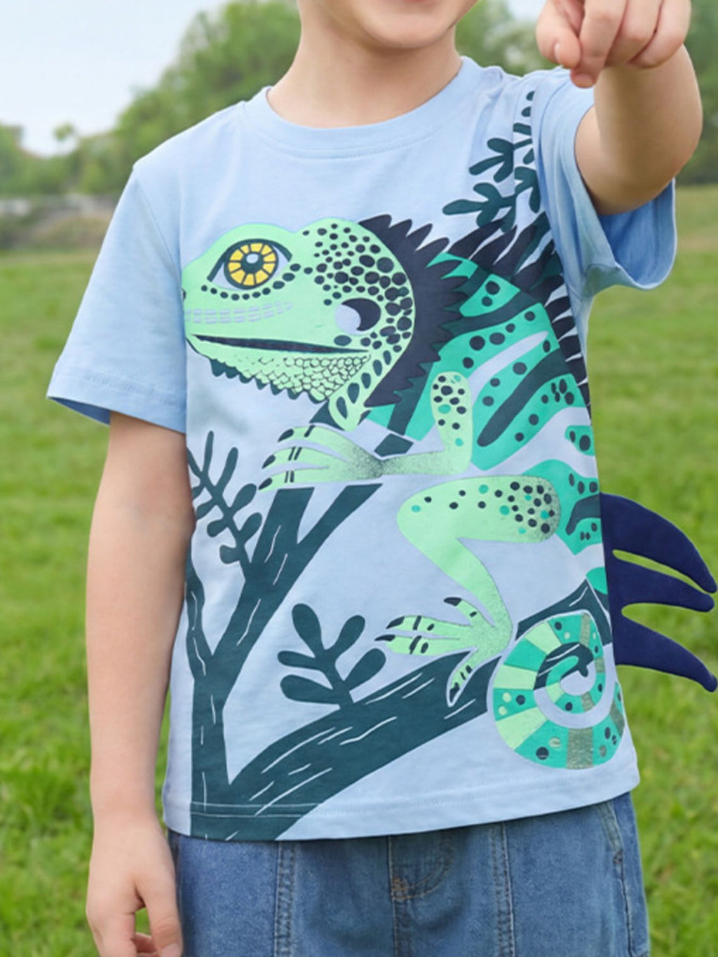 Children's Lizard Graphic Short Sleeve T-Shirt