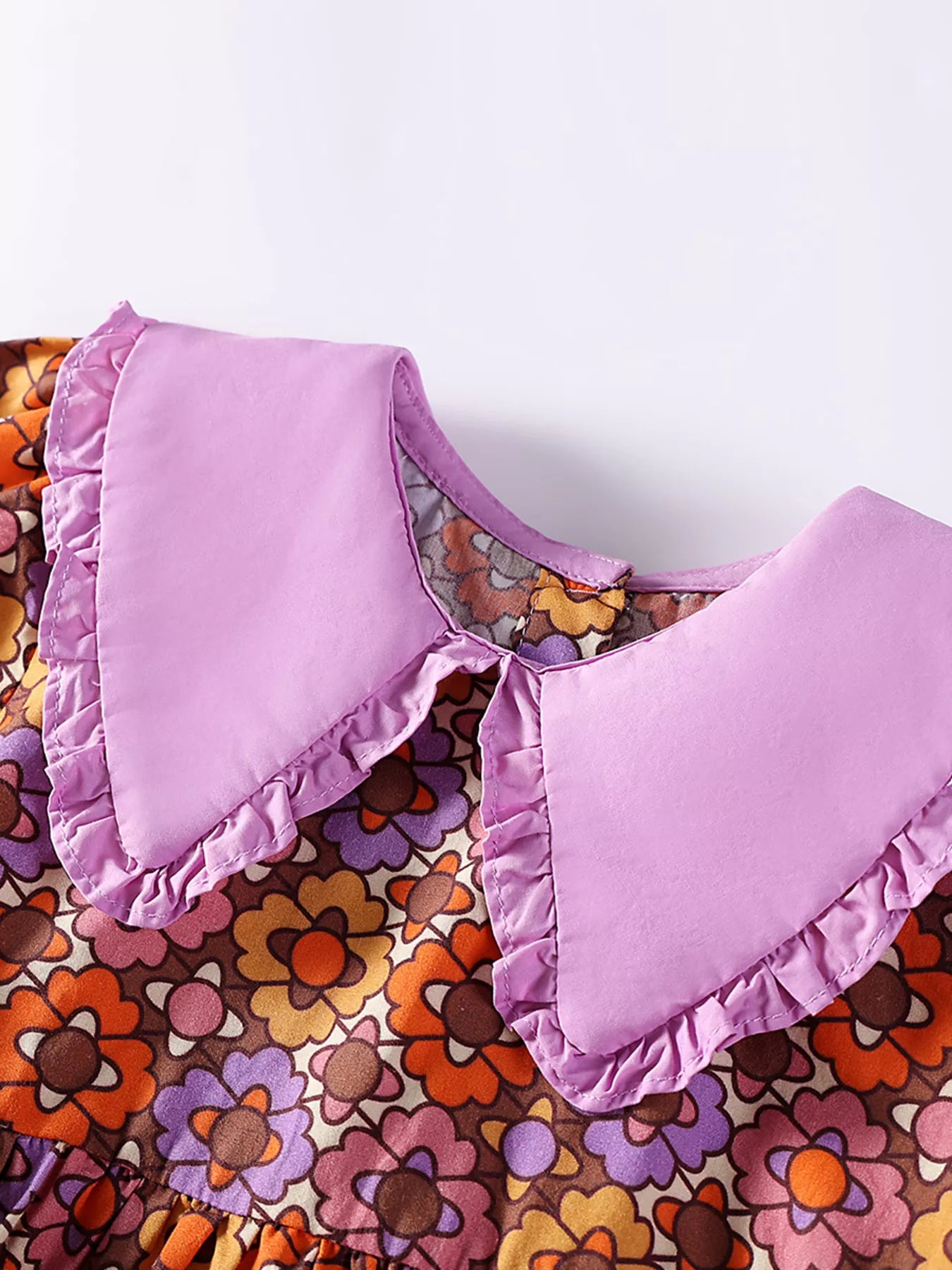 Children's Floral Print Peter Pan Collar Dress