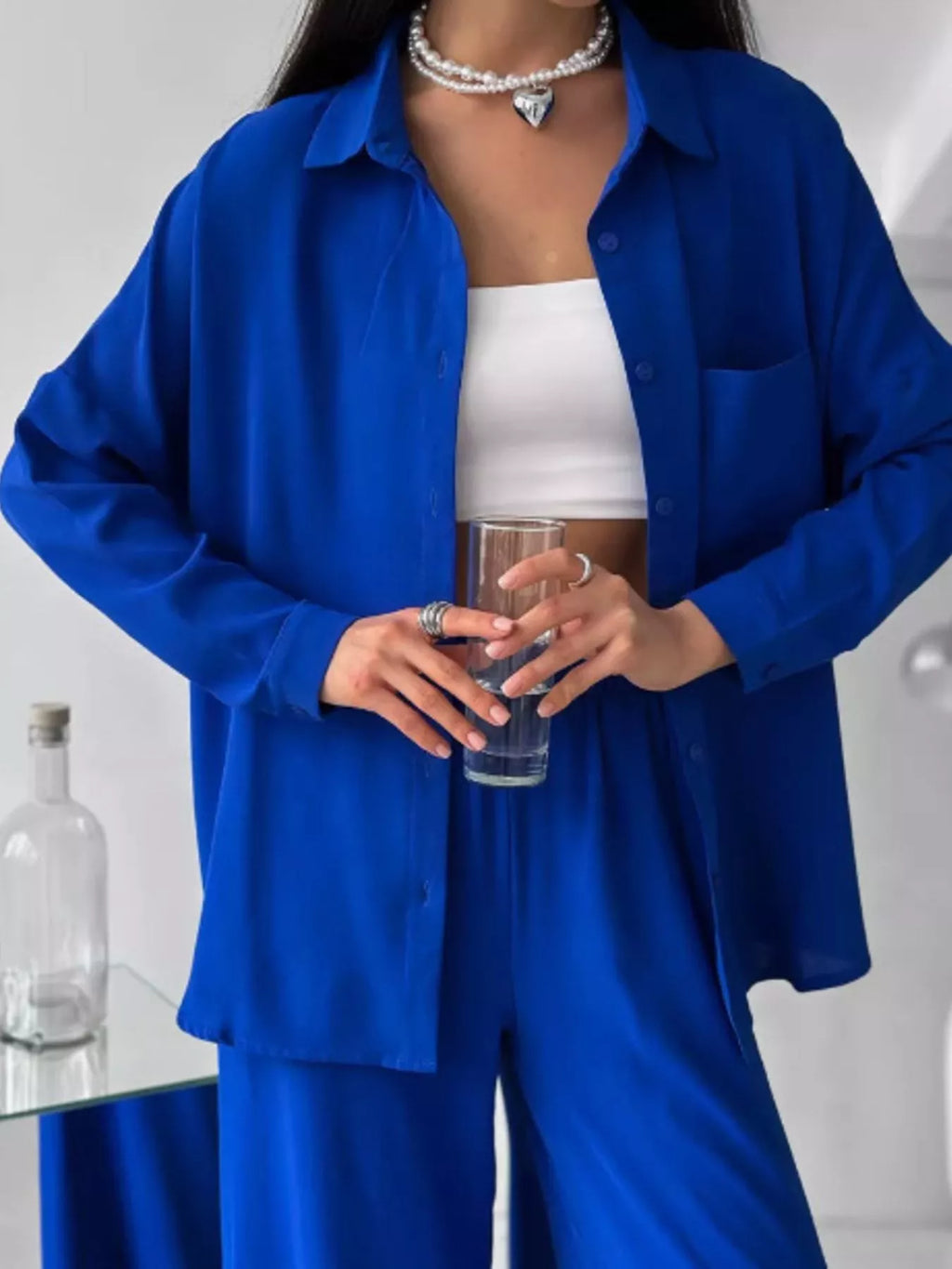Button Down Shirt and Pants Set