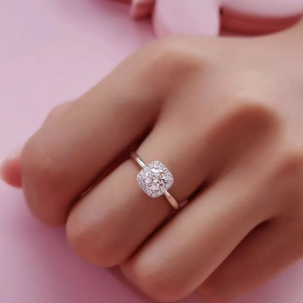 1 Carat 925 Sterling Silver Moissanite Square Ring