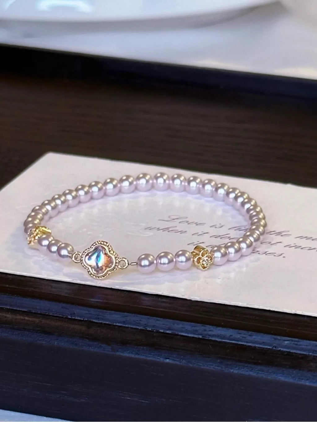 Pearl Clover Charm Bracelet