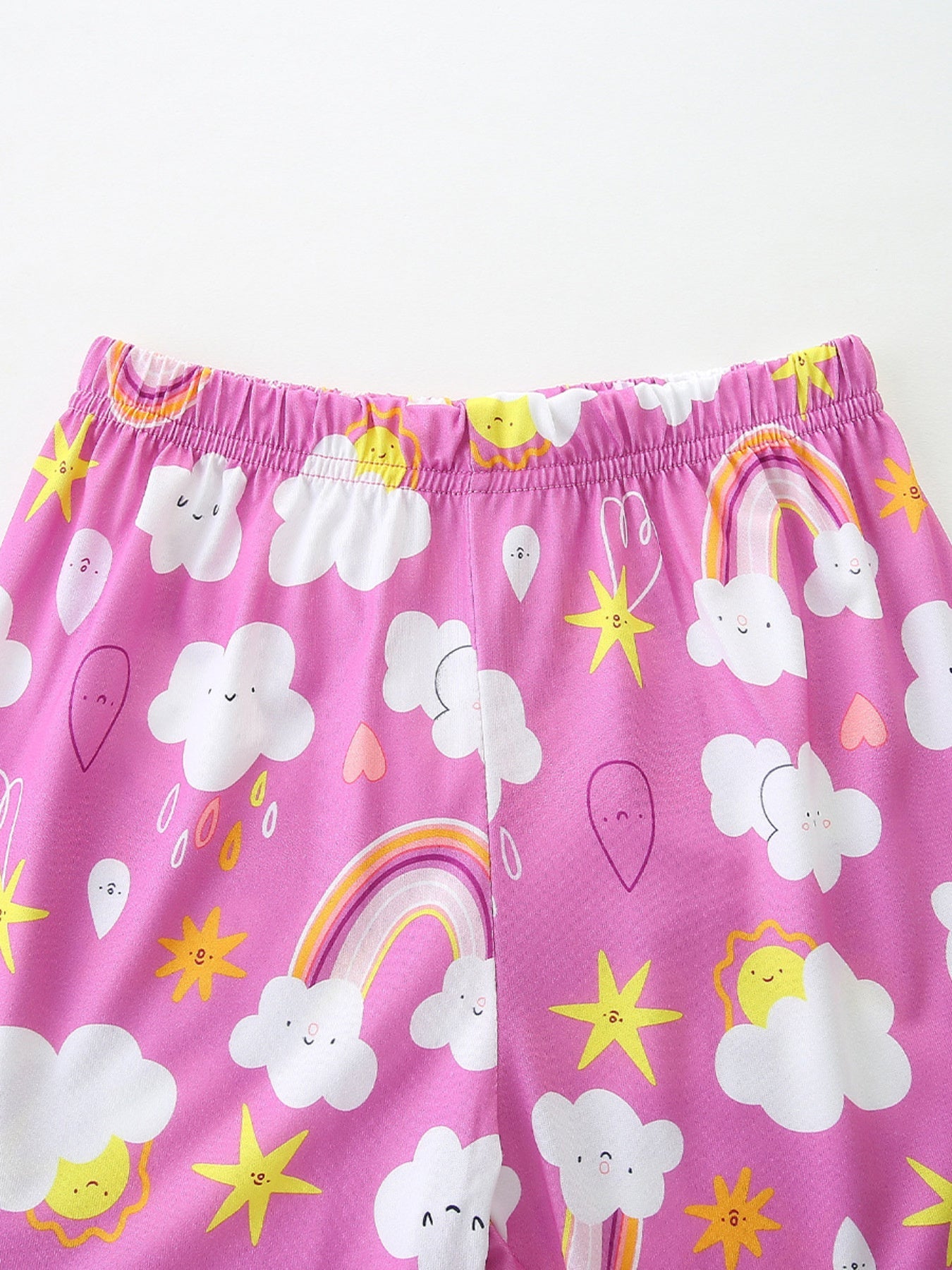 Children's Rainbow Cloud Print Tee and Shorts Set