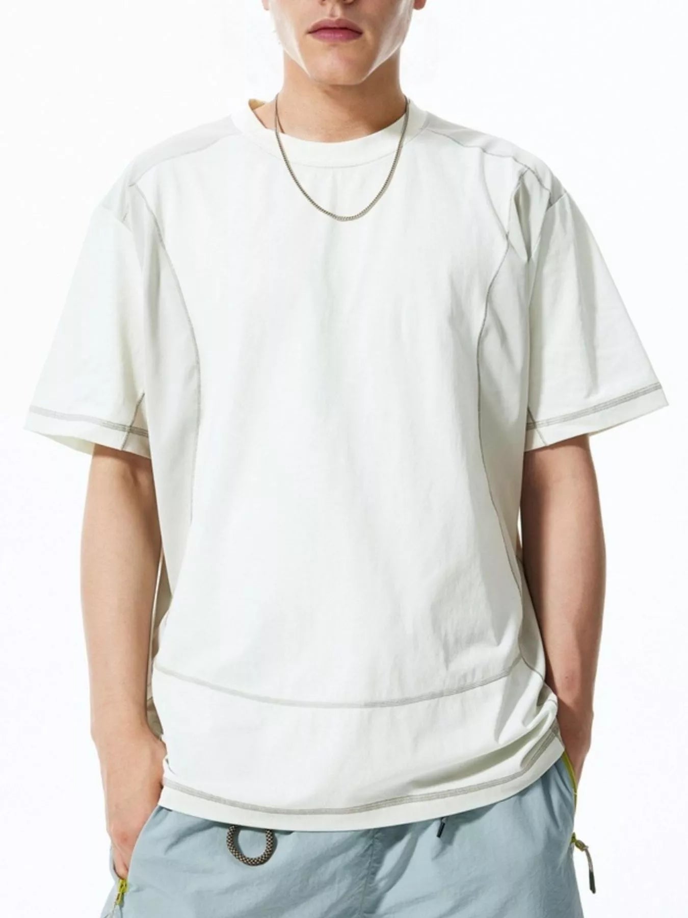 Men's Contrast Stitching Relaxed Fit T-Shirt