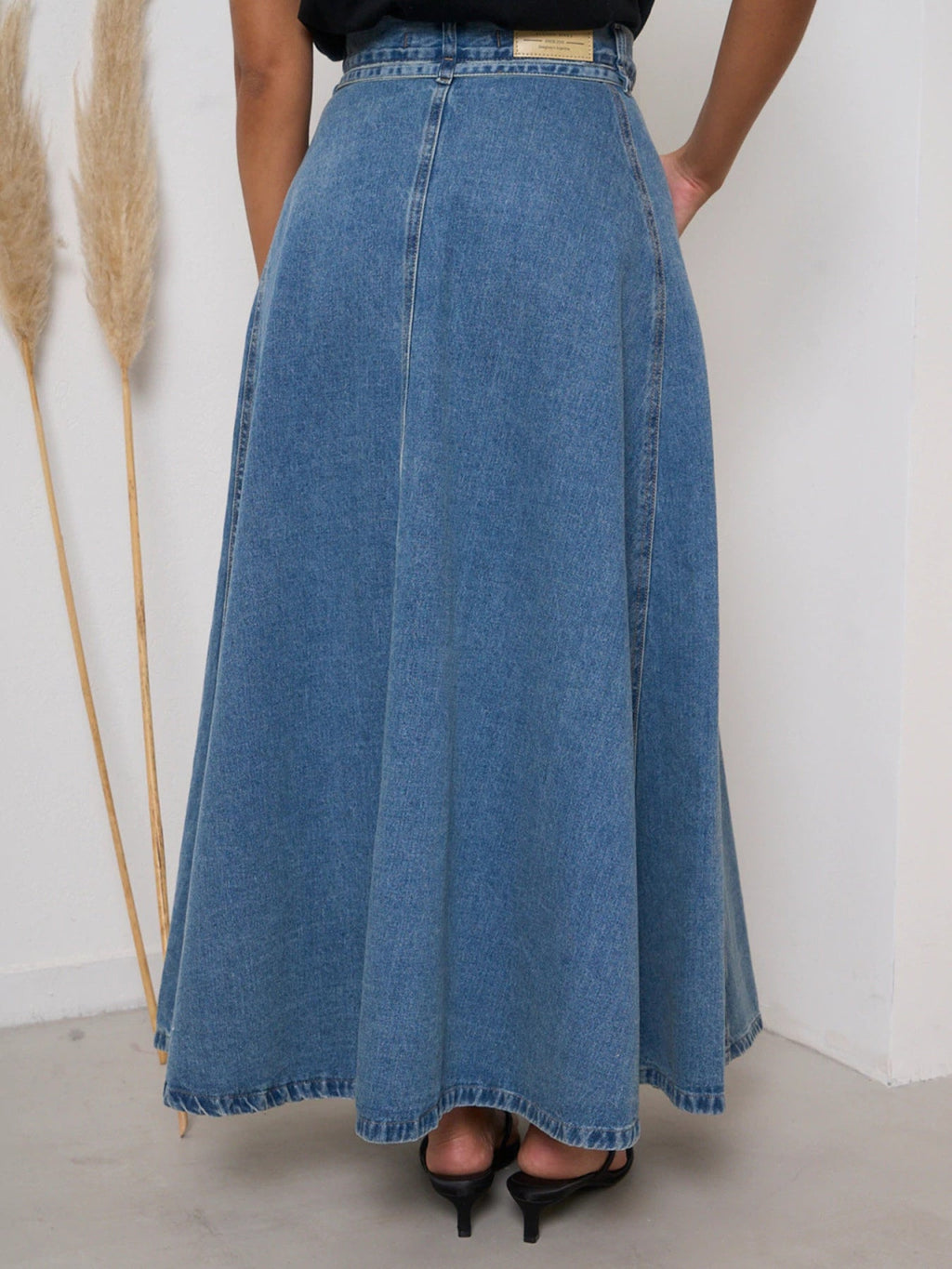High-Waisted Denim Skirt