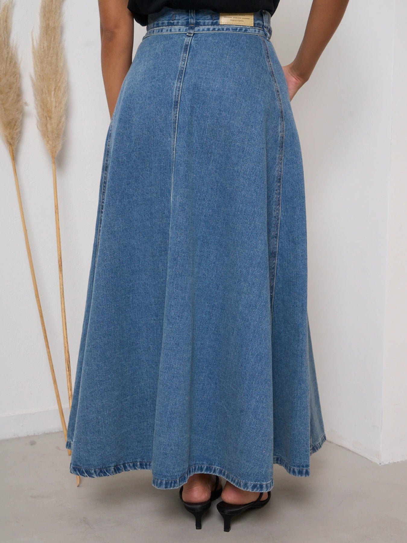 High-Waisted Denim Skirt