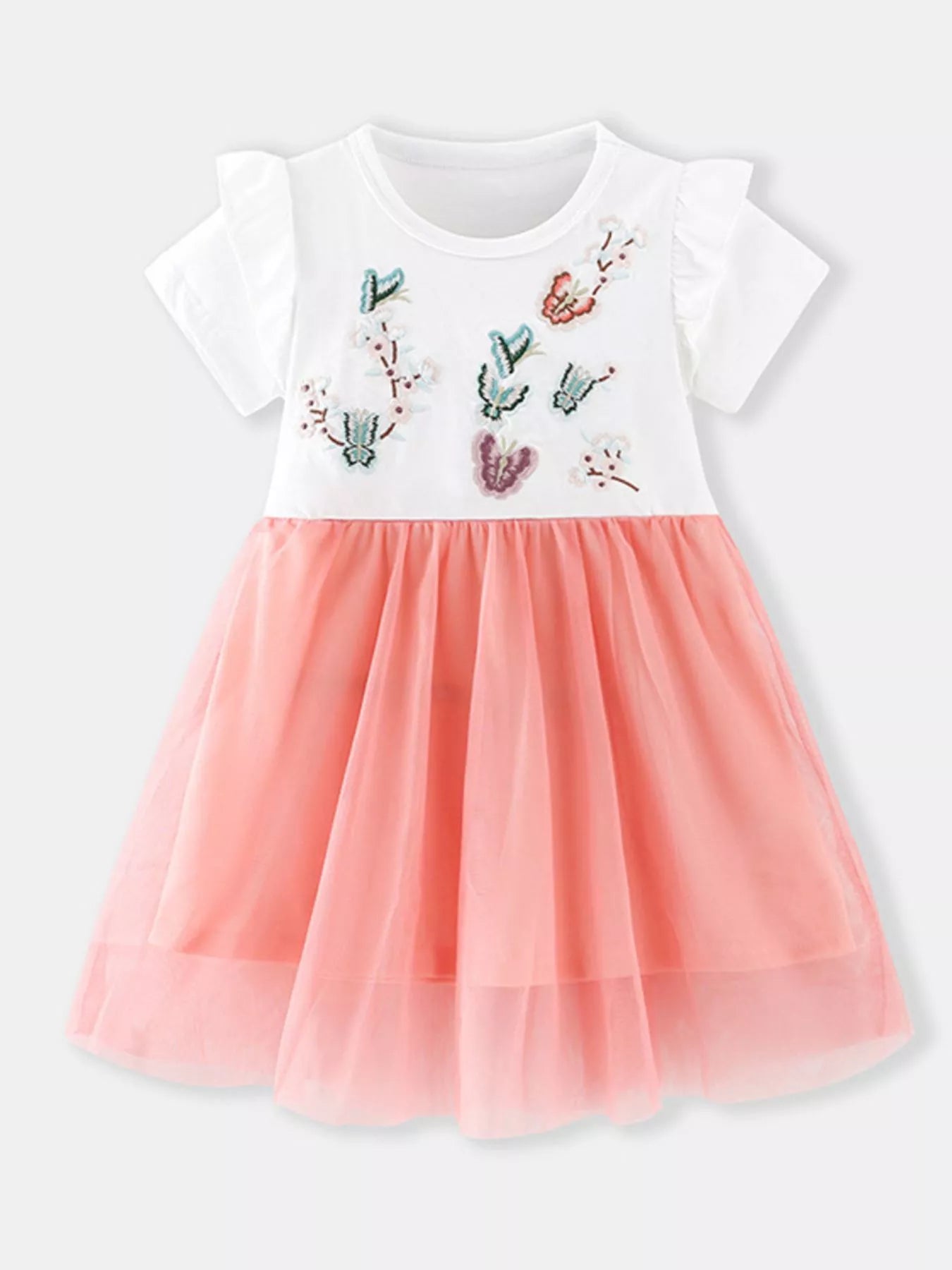 Children's Butterfly Embroidered Tulle Dress
