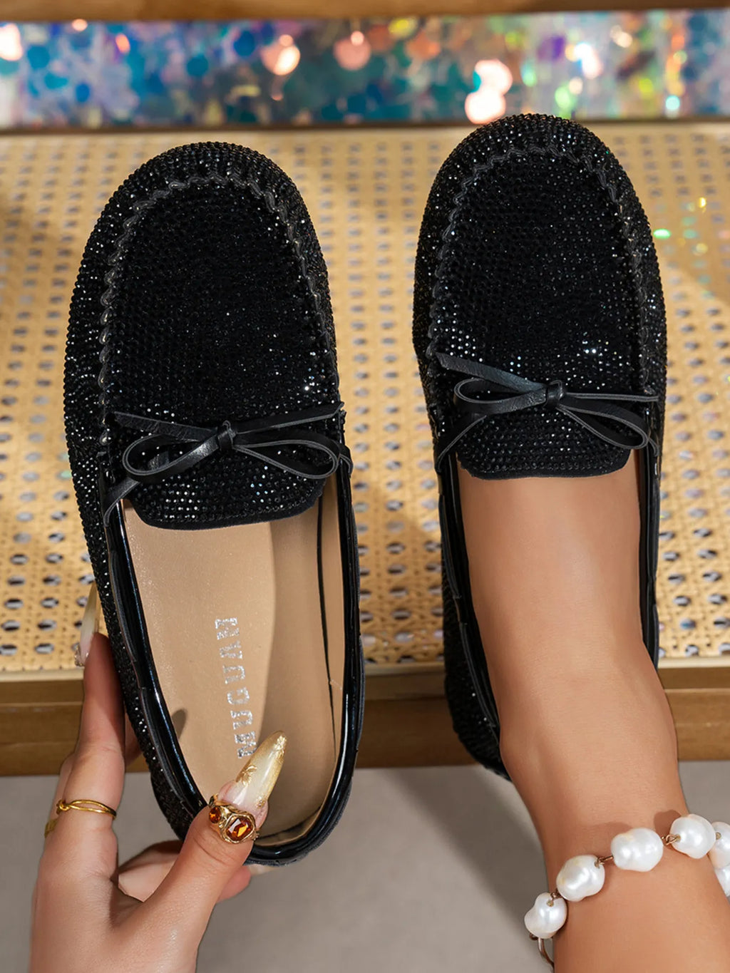 Bow Round Toe Flats Slip-Ons