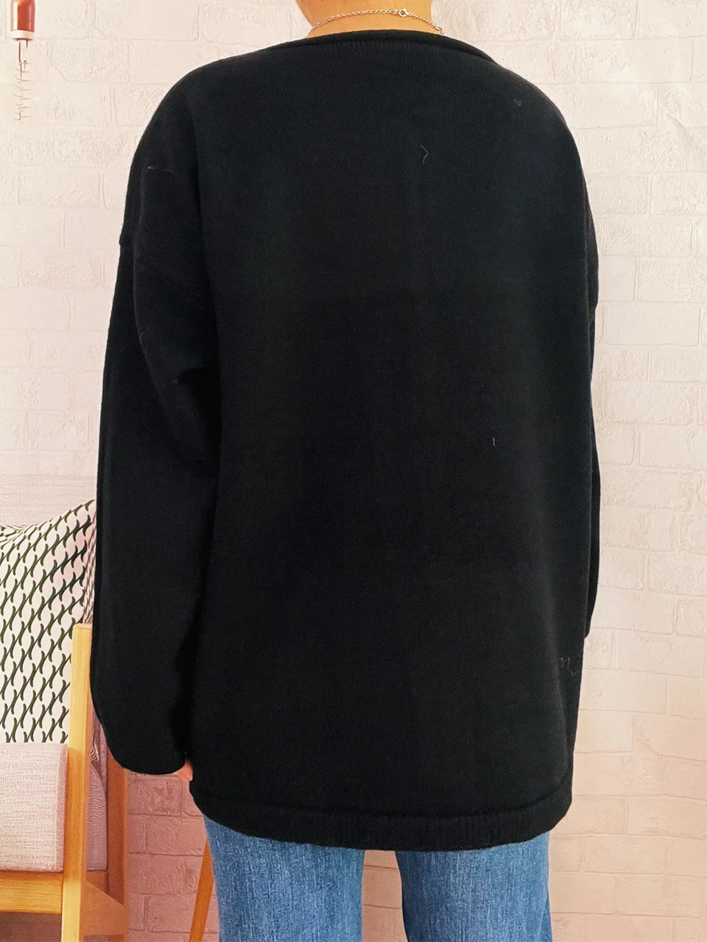 One Button Front Drop Shoulder Cardigan