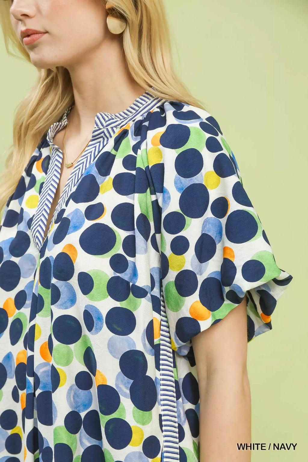 Umgee Polka Dot Print Tunic Dress