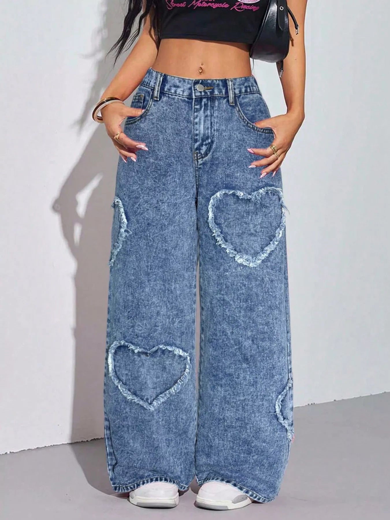 Heart Wide Leg Jeans