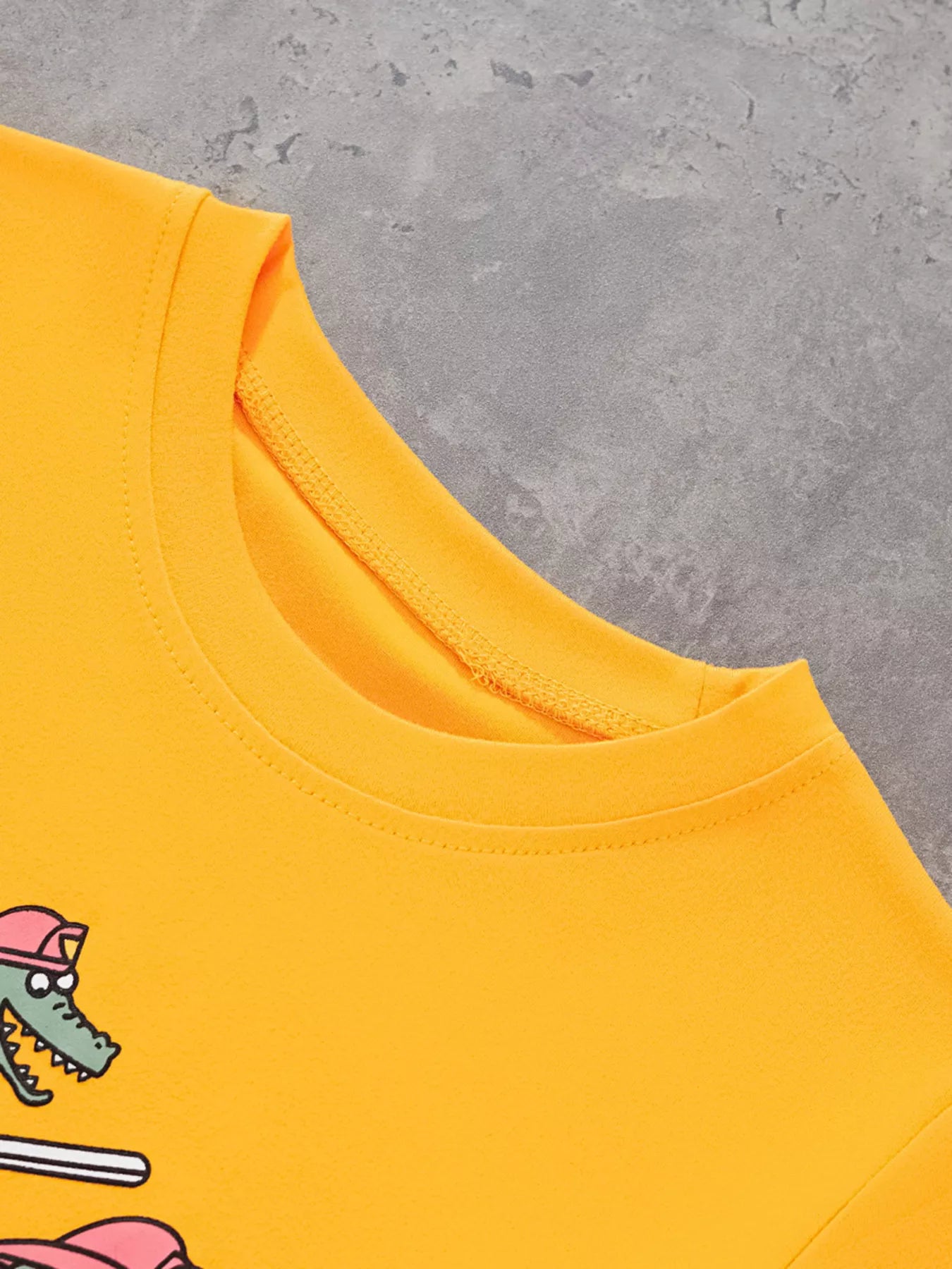 Children's Firefighter Animal Graphic Round Neck T-Shirt