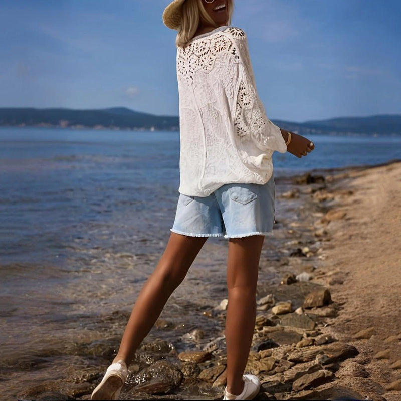 Boho Lace V-Neck Cardigan