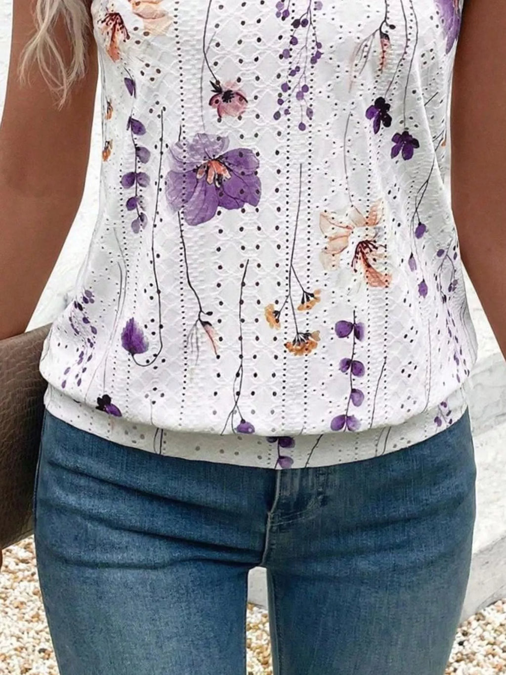 Floral Print V-Neck Casual Cami
