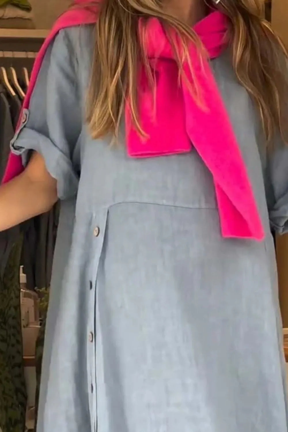 Full Size Relaxed Fit Short Sleeves Dress Plus Size