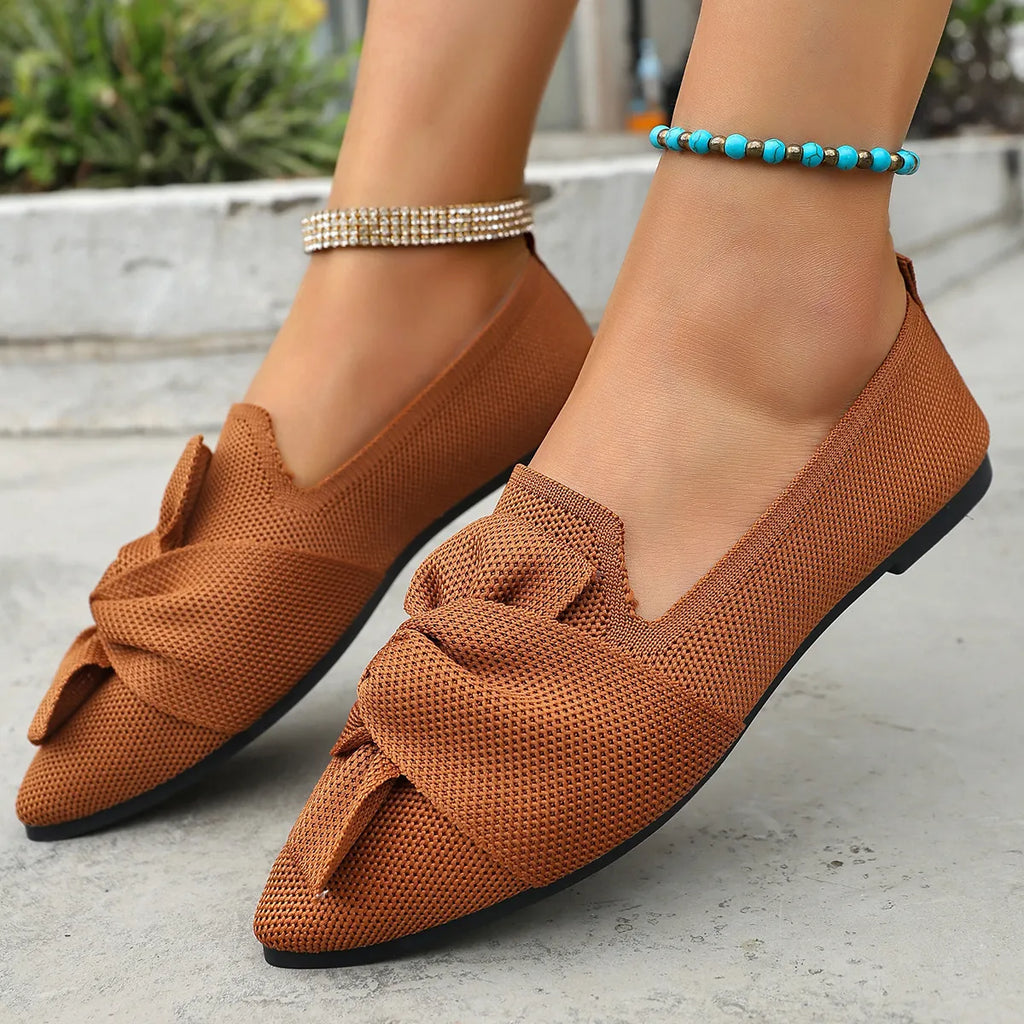 Bow Point Toe Flats Slip-Ons