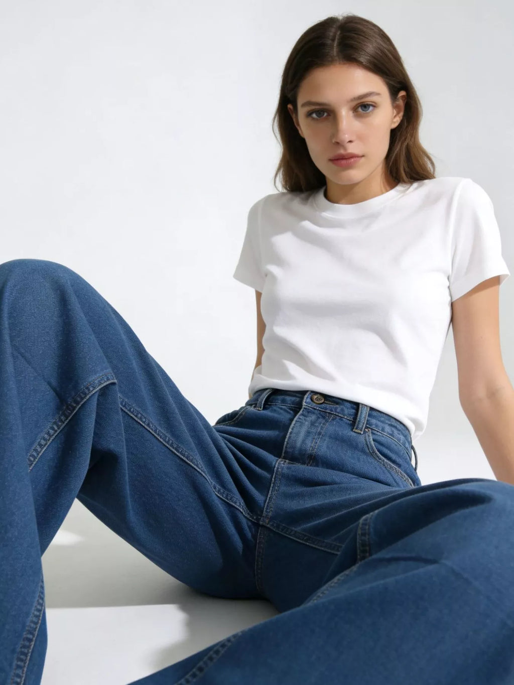 Wide Leg Washed Jeans