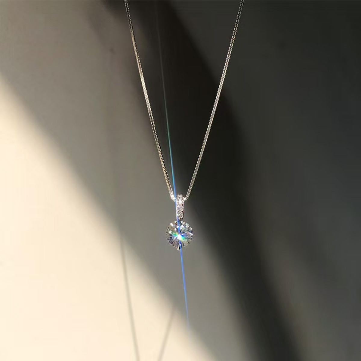 1 Carat Moissanite 925 Sterling Silver Pendant Necklace