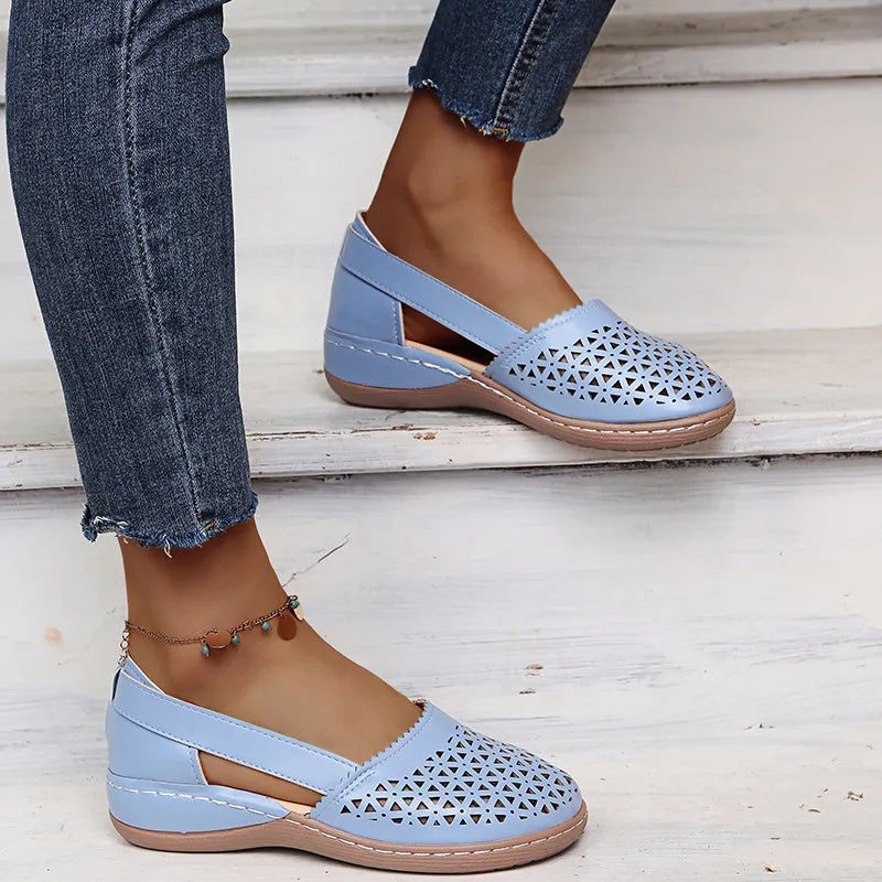 Cutout Round Toe Slip-Ons